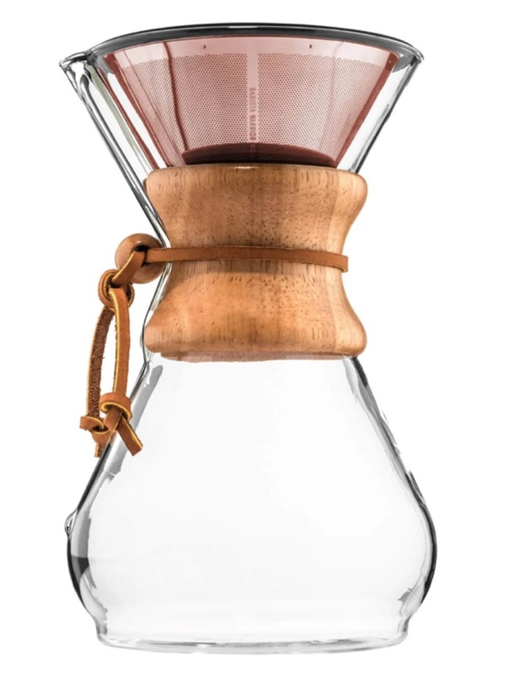 Chemex 8 C. Classic 9” Pour-over Coffee Carafe w/ Barrista Warrior Copper Filter